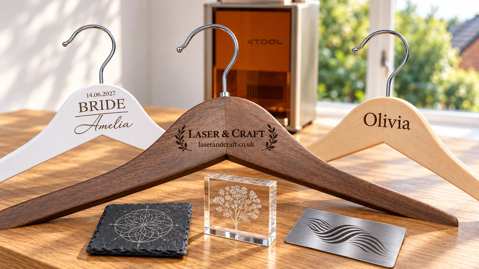 Close-up of a precise laser-engraved design showing fine detail
