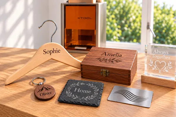 Collection of personalised laser-engraved gifts